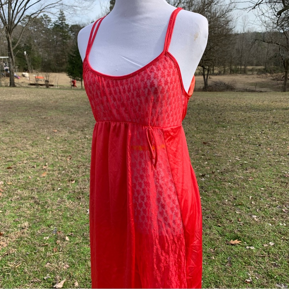 Vintage Undercover Wear Sheer Lace Panel Floor-length Night gown Lingerie S/M - Picture 2 of 16